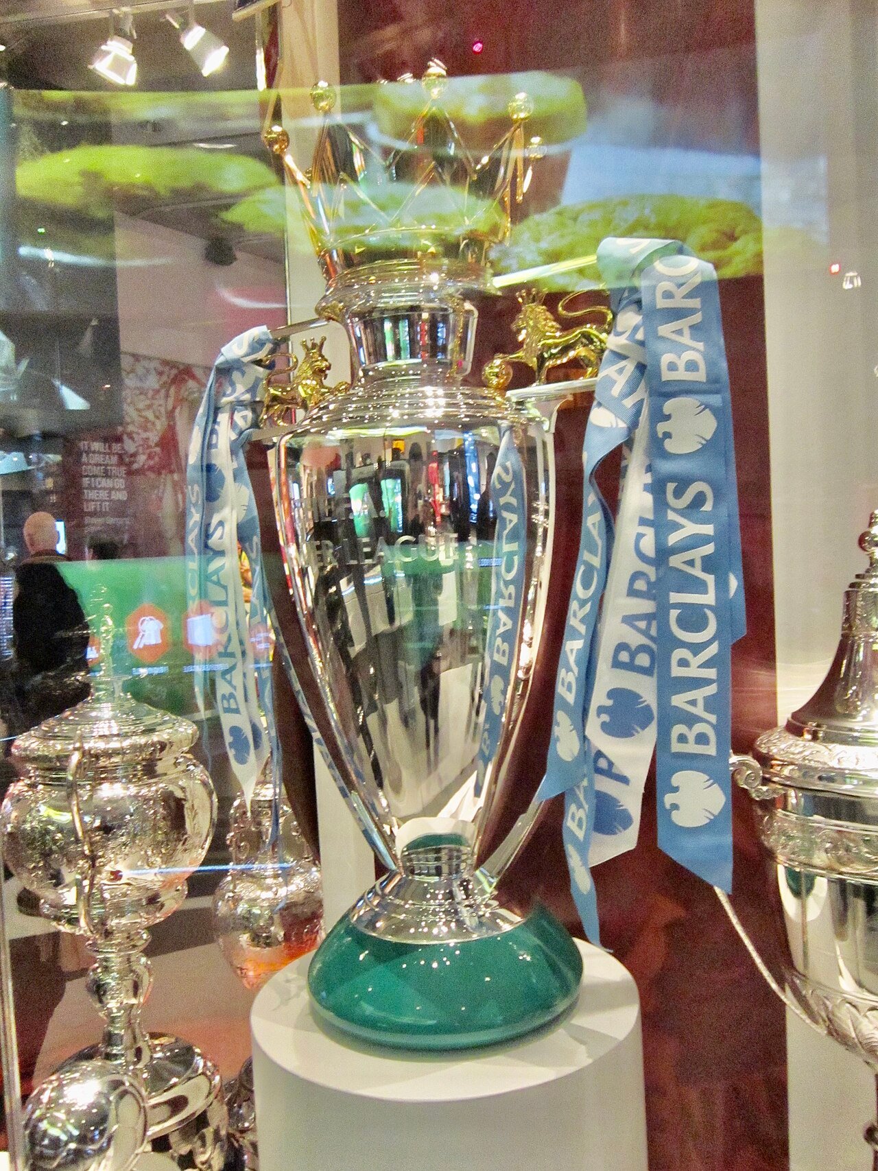 The Premier League trophy on display
