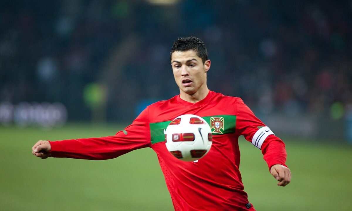 Cristiano Ronaldo playing for Portugal