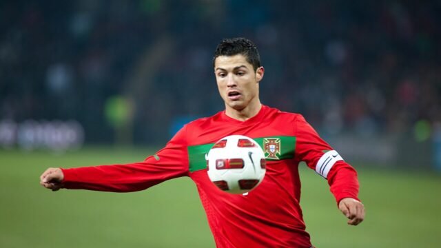 Cristiano Ronaldo playing for Portugal